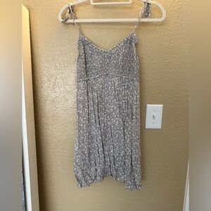 Gray Floral Midi Dress